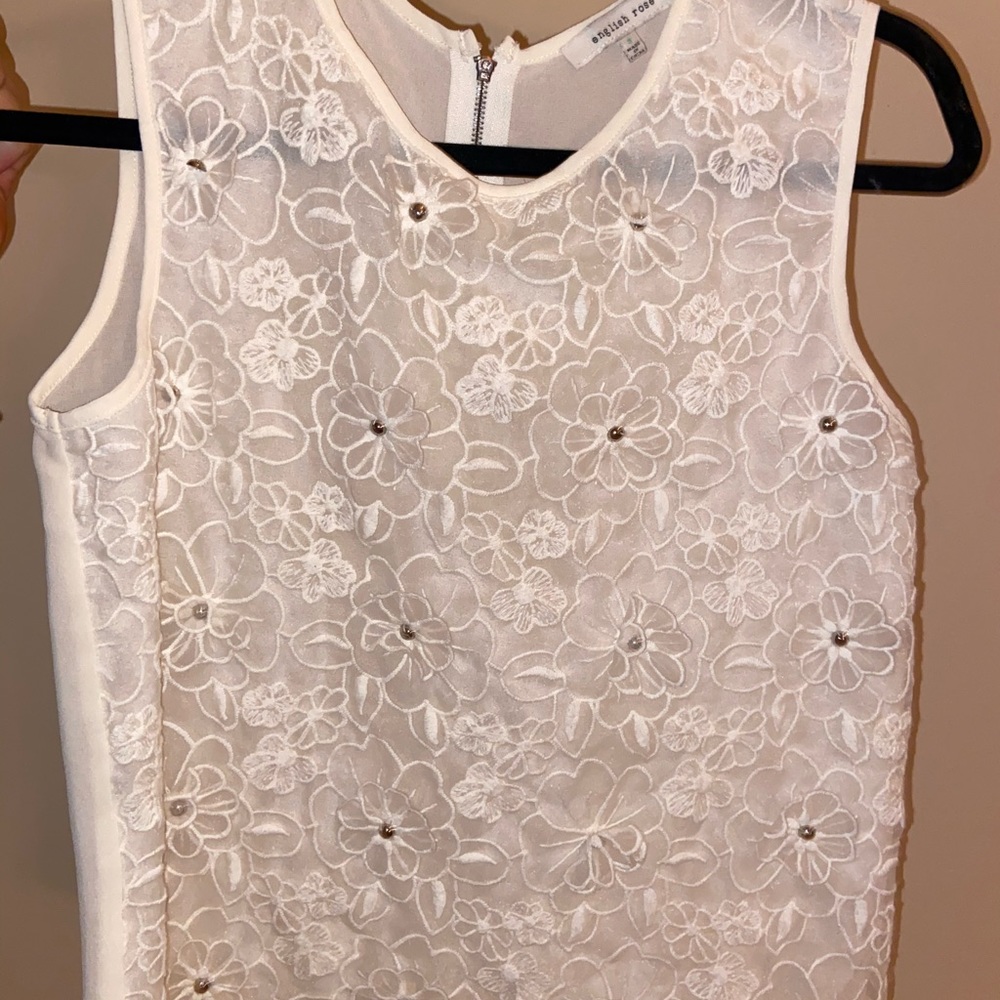 Floral lace top with bead embellishments